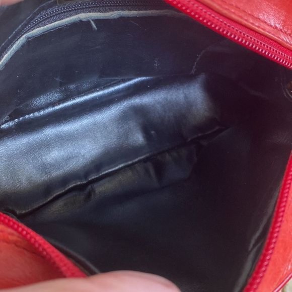 Vintage High?Fashion Quilted Red Leather Chain Strap Box Bag - Picture 9 of 10